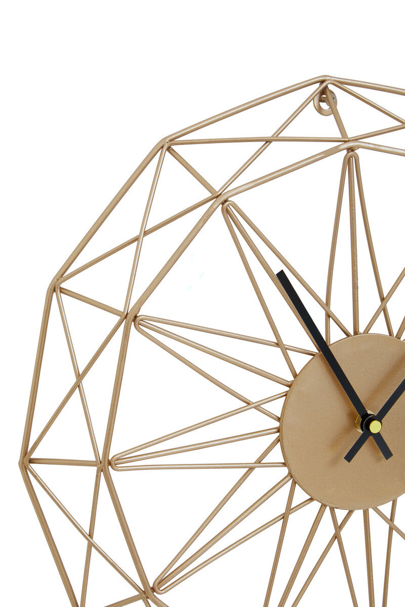 40cm Dia Small Gold Metal Wall Clock | Genova