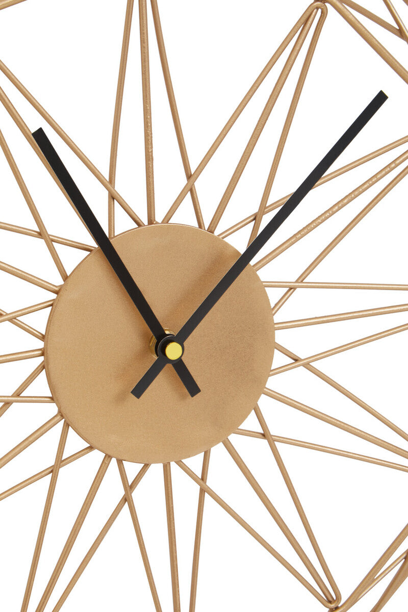 40cm Dia Small Gold Metal Wall Clock | Genova