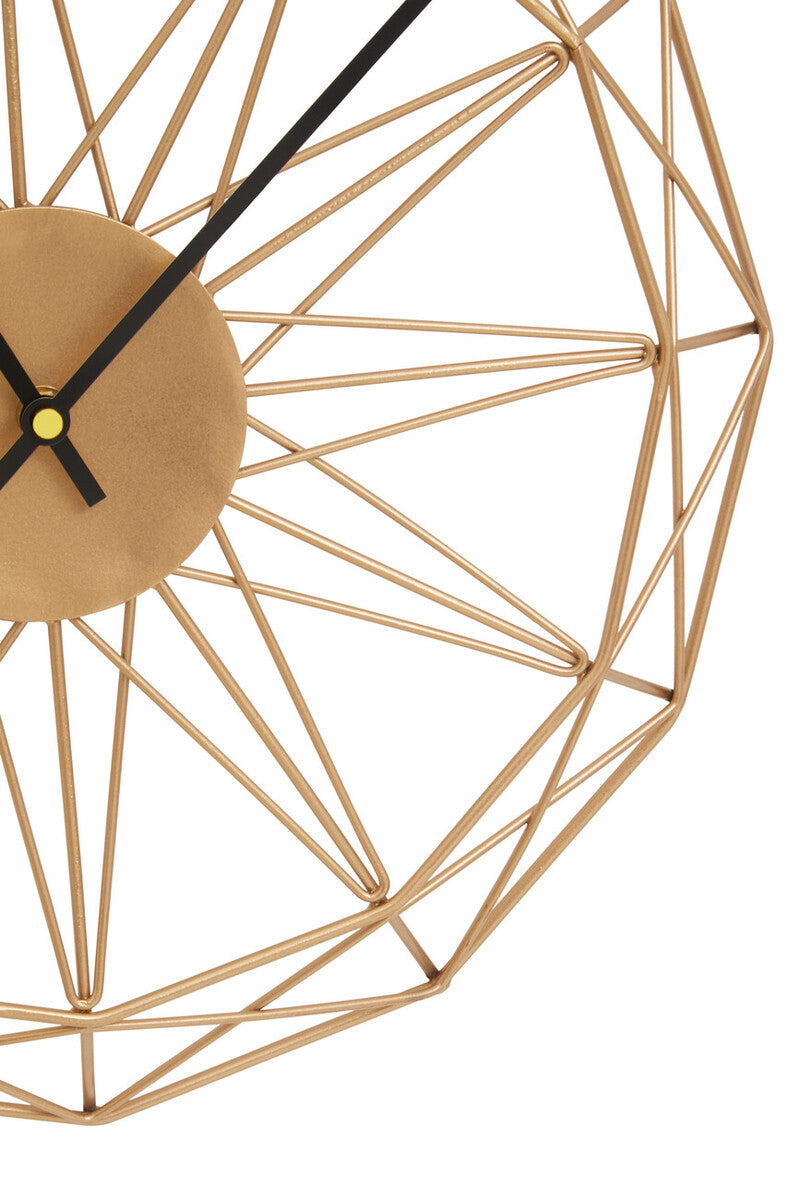 40cm Dia Small Gold Metal Wall Clock | Genova