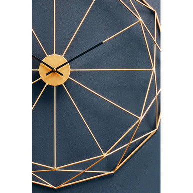 60cm Dia Geometric Gold Metal Wall Clock | Genova