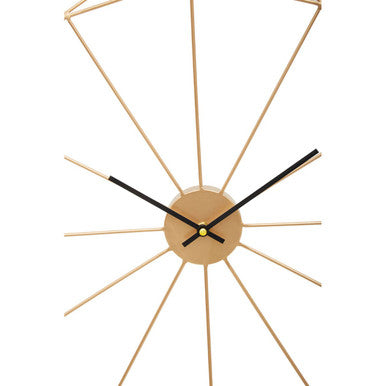 60cm Dia Geometric Gold Metal Wall Clock | Genova