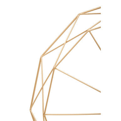 60cm Dia Geometric Gold Metal Wall Clock | Genova