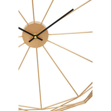 60cm Dia Geometric Gold Metal Wall Clock | Genova