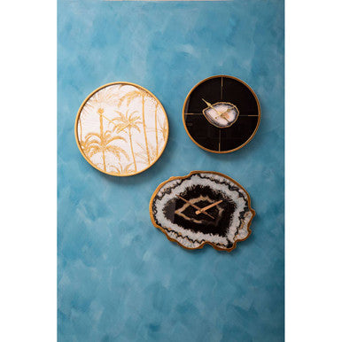 Black and Gold Round Wall Clock | Celina