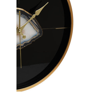 Black and Gold Round Wall Clock | Celina