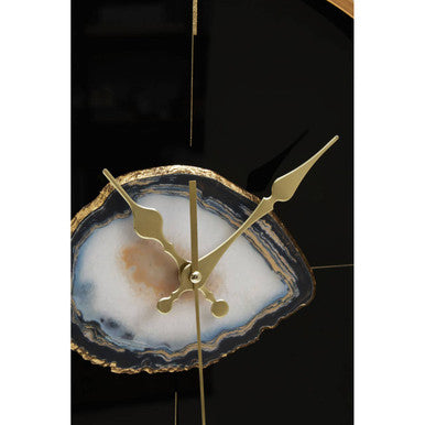 Black and Gold Round Wall Clock | Celina