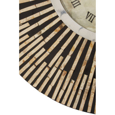 75cm Dia Black and Natural Shell Wall Clock | Palu