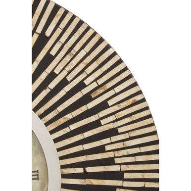 75cm Dia Black and Natural Shell Wall Clock | Palu