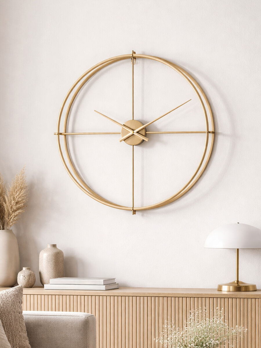 60cm Dia Large Gold Finish Wall Clock | Kent