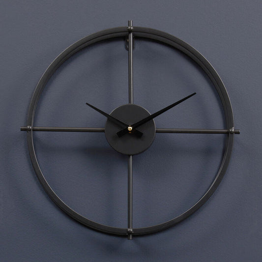 40cm Dia Small Black Finish Wall Clock