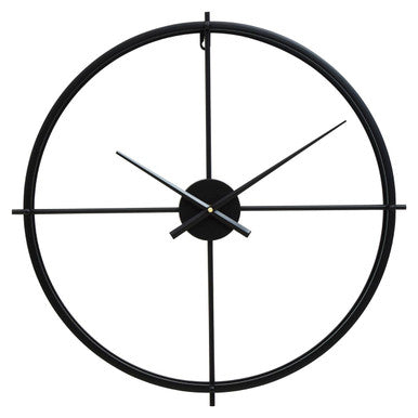 60cm Dia Large Black Finish Wall Clock | Kent