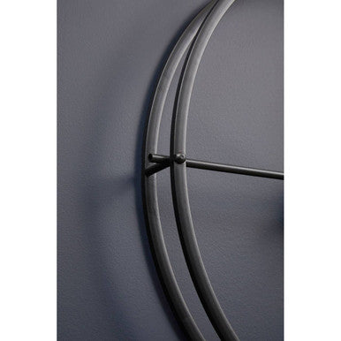 60cm Dia Large Black Finish Wall Clock | Kent