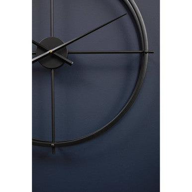 60cm Dia Large Black Finish Wall Clock | Kent