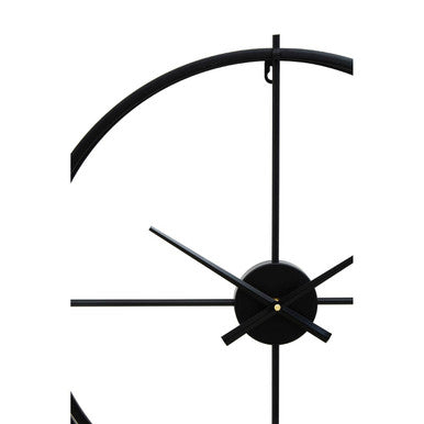 60cm Dia Large Black Finish Wall Clock | Kent