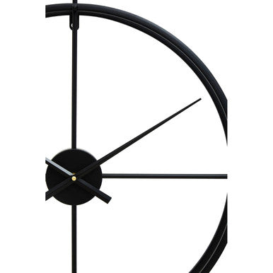 60cm Dia Large Black Finish Wall Clock | Kent