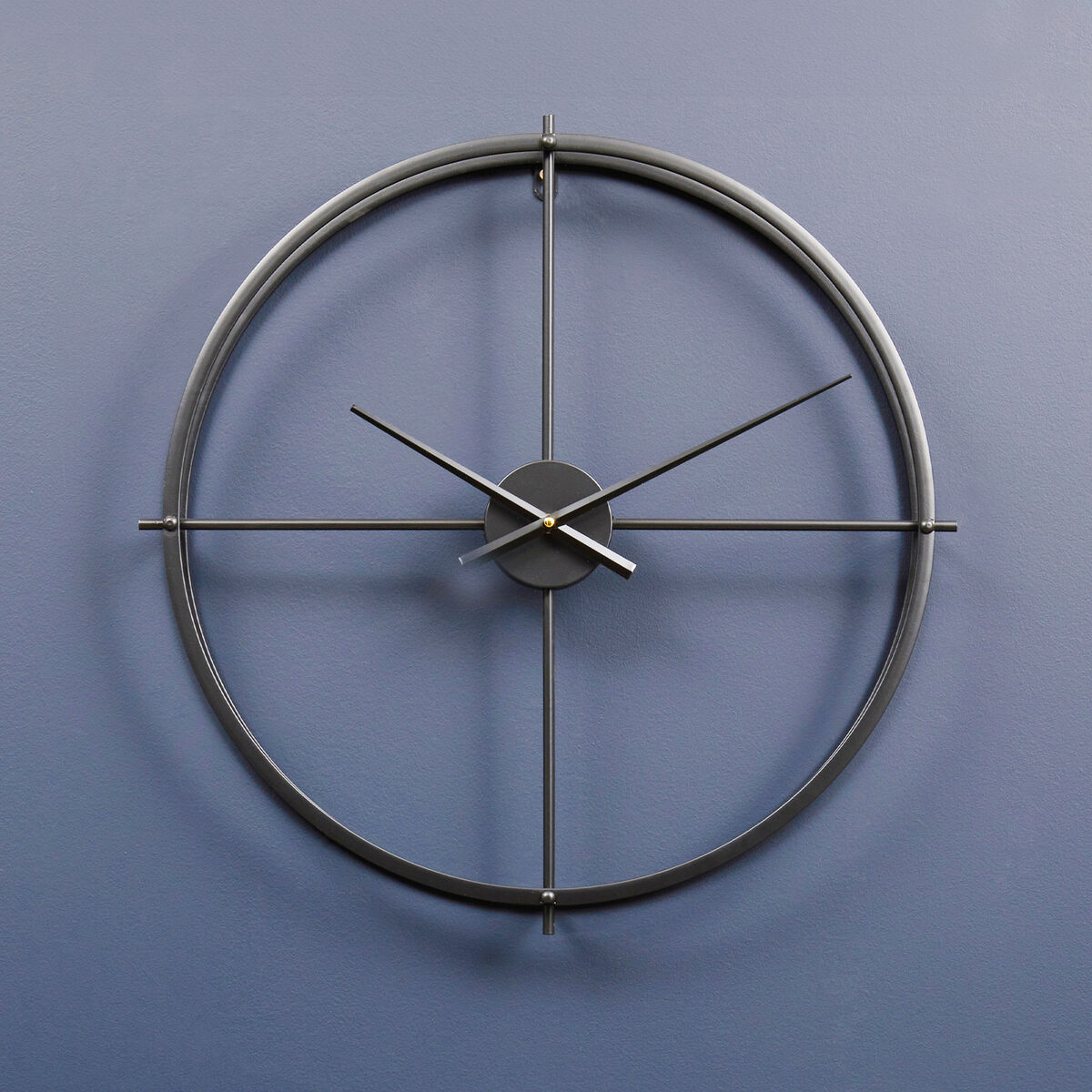 60cm Dia Large Black Finish Wall Clock | Kent