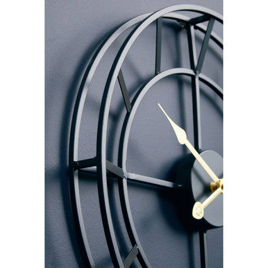 40cm Dia Small Black Finish Metal Wall Clock | Kent