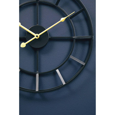 40cm Dia Small Black Finish Metal Wall Clock | Kent