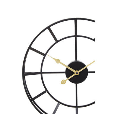 40cm Dia Small Black Finish Metal Wall Clock | Kent