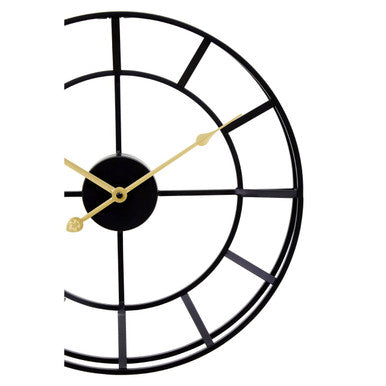 40cm Dia Small Black Finish Metal Wall Clock | Kent