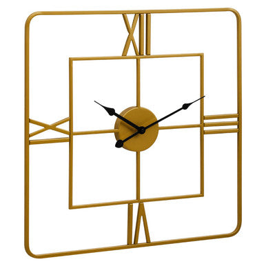 Small Gold Finish Square Wall Clock | Kent