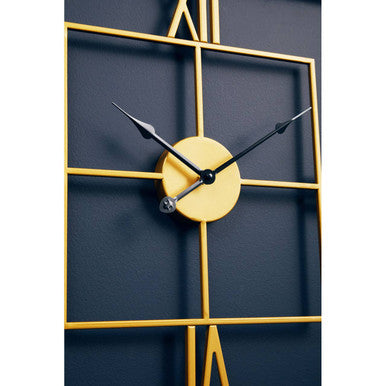 Small Gold Finish Square Wall Clock | Kent