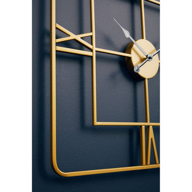 Small Gold Finish Square Wall Clock | Kent