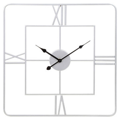 Large Silver Finish Square Wall Clock | Kent