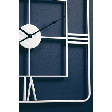 Large Silver Finish Square Wall Clock | Kent