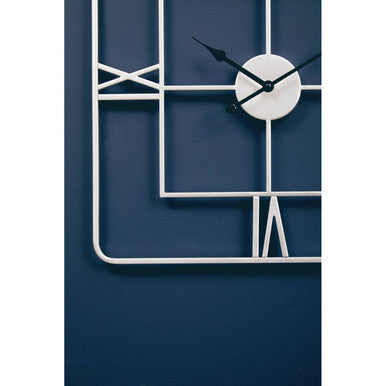 Large Silver Finish Square Wall Clock | Kent