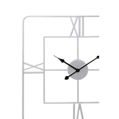 Large Silver Finish Square Wall Clock | Kent