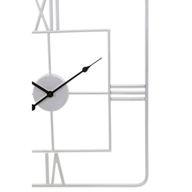 Large Silver Finish Square Wall Clock | Kent