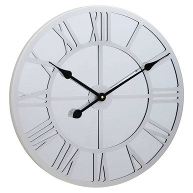 50cm Dia Silver Mirrored Wall Clock | Kent