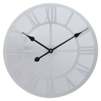 50cm Dia Silver Mirrored Wall Clock | Kent
