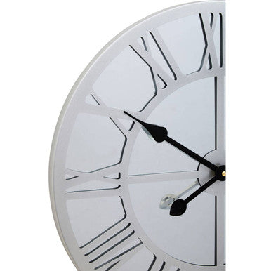 50cm Dia Silver Mirrored Wall Clock | Kent