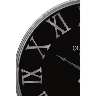 60cm Dia Black and Silver Wall Clock | Kent