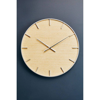 60cm Dia Silver and Natural Wall Clock | Kent