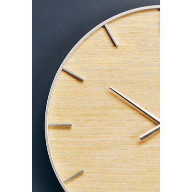 60cm Dia Silver and Natural Wall Clock | Kent