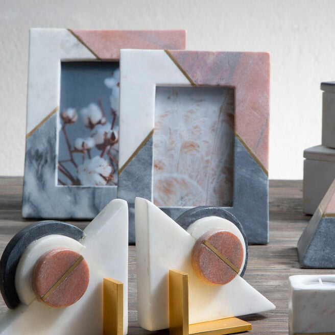 Small Tri Colour Marble 4In X 6In Photo Frame | Kira