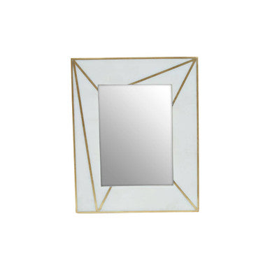 White Marble with Gold Inlay 5x7 Photo Frame