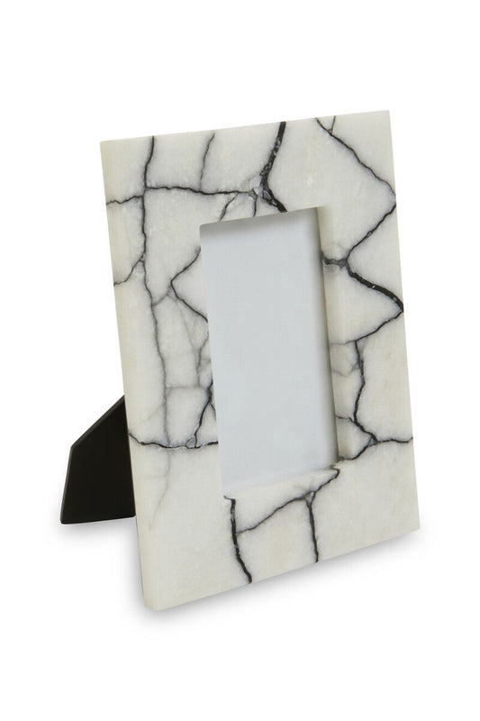 White and Black Marble 4In X 6In Small Photo Frame