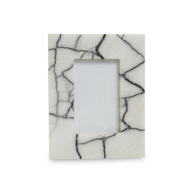White and Black Marble 4In X 6In Small Photo Frame | Marmara