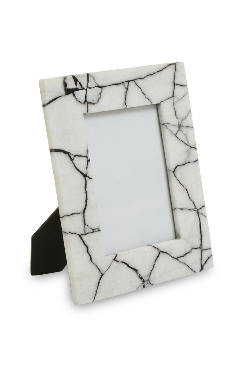 White and Black Marble 5In X 7In Large Photo Frame | Marmara