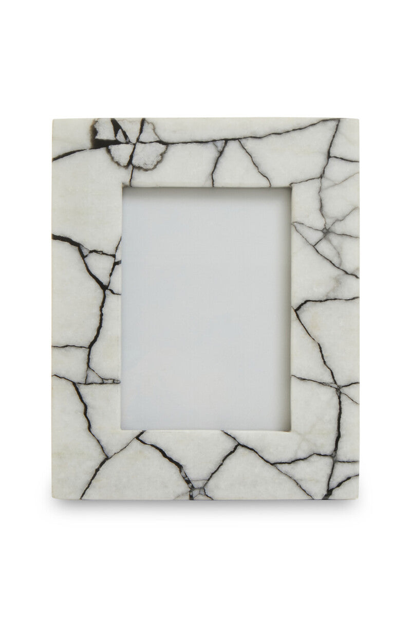 White and Black Marble 5In X 7In Large Photo Frame | Marmara