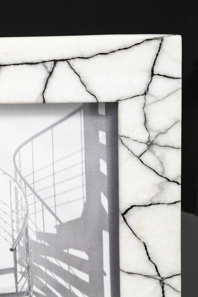 White and Black Marble 5In X 7In Large Photo Frame | Marmara