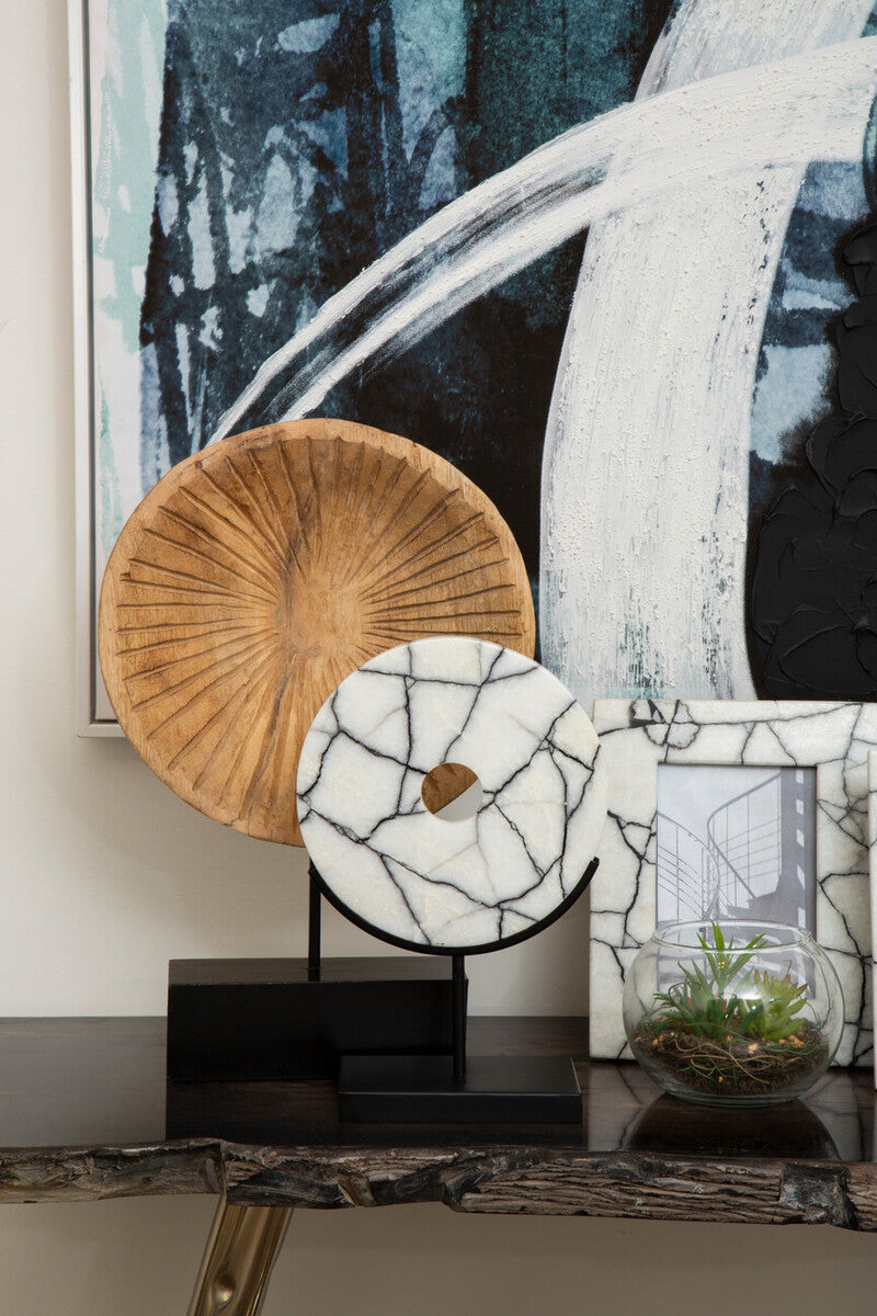 White and Black Marble 5In X 7In Large Photo Frame | Marmara