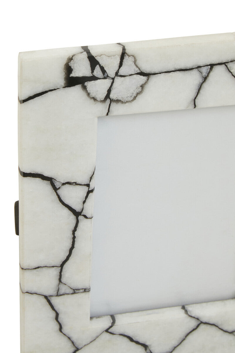 White and Black Marble 5In X 7In Large Photo Frame | Marmara
