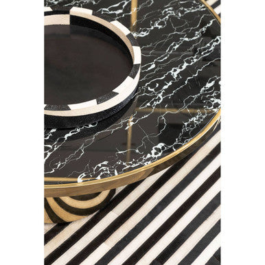 Black and White Round Tray | Ezra