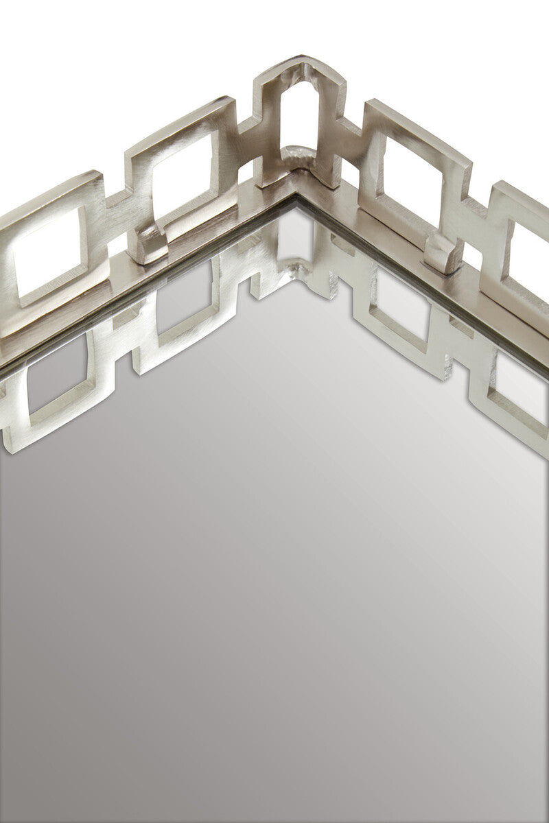 Square Nickel Finish Mirror Tray | Rhoda