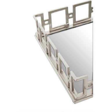 Rectangle Nickel Finish Mirror Tray | Rhoda